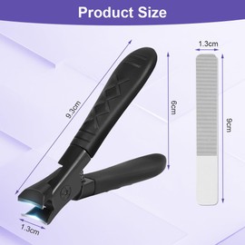 LOPHE Nail Clippers, Nail Scissors with Mesh Handle, Large Nail Clippers, Sharp Nail Clippers, Premium Steel Nail Scissors with Collection Container for Women (Black)