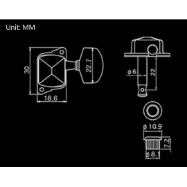 mLaval Guitar Parts 1x Covered Gear Guitar Tuning Key Tuner Head Peg, Treble Side G/B/E ,Gold Plated