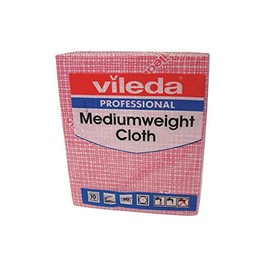 Vileda VIL04871 106400 Medium Weight Cloth, Red (Pack of 10)