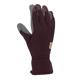 Carhartt Women's High Dexterity Padded Palm Touch Sensitive Long Cuff Glove, Blackberry Grey, Small