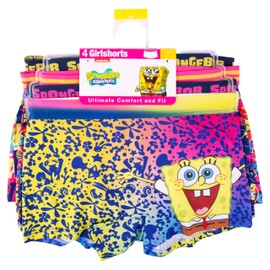SpongeBob SquarePants Exclusive Underwear in Sizes 4, 6, 8 and 10, 4-Pack Spongebob Girl Short