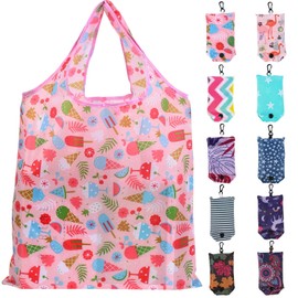 Litthing Shopping Bags Reusable Shopping Totes 10PCS Foldable in Pouch Grocery Bags for Women Shopping Organizing Shopper Gifts Travel Large Heavy Duty Washable (Style 2)