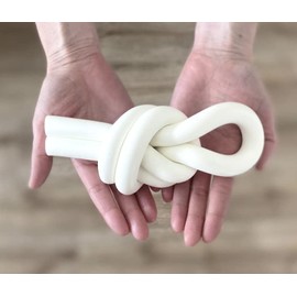 Rool Clay Knot, Coffee Table Decor, Neutral Home Decor Shelf Decor, Modern Farmhouse Living Room Decor, Home Decorations for Living Room Boho Table Decor, Chain Link (White)