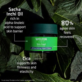 Weleda Skin Food Face Care Nourishing Night Cream, 1.3 Fluid Ounce, Plant Rich Moisturizer with Sacha Inchi Oil, Cica and Squalane