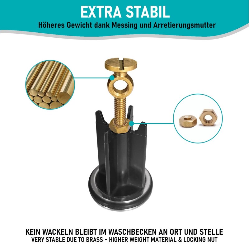 Arteneur Stainless Steel & Brass Sink Plug, 40 mm, World