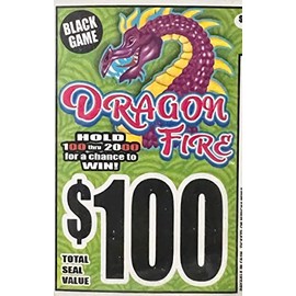 Dragon Fire $100 Bingo Pull Tabs Game, Seal Card