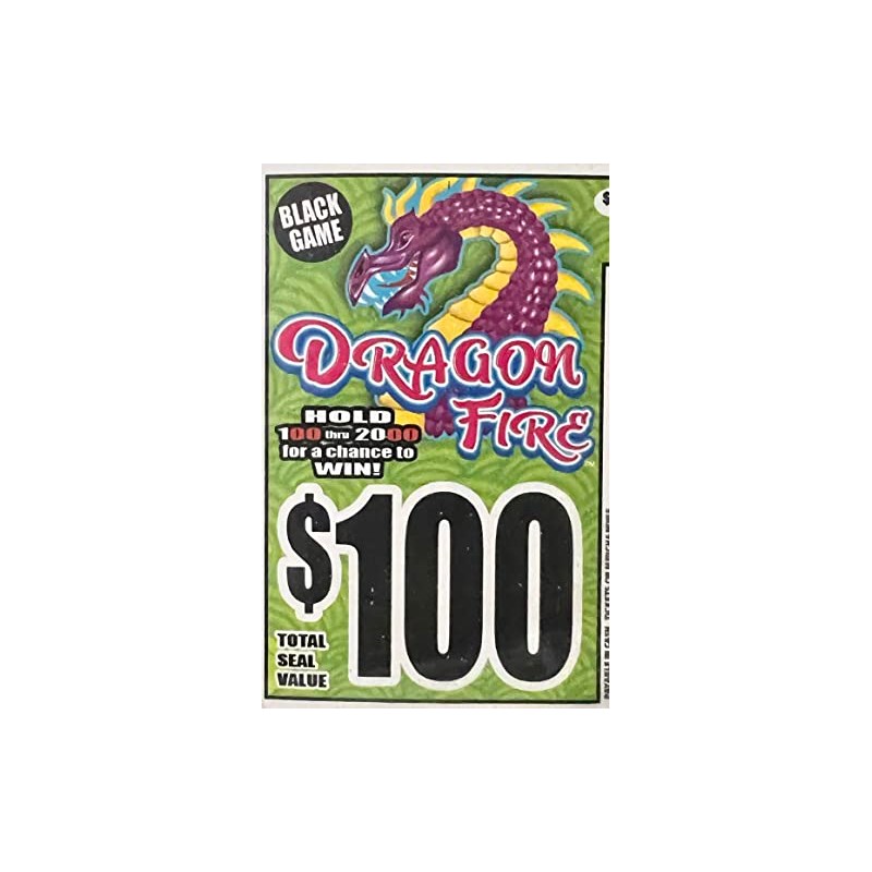 Dragon Fire $100 Bingo Pull Tabs Game, Seal Card