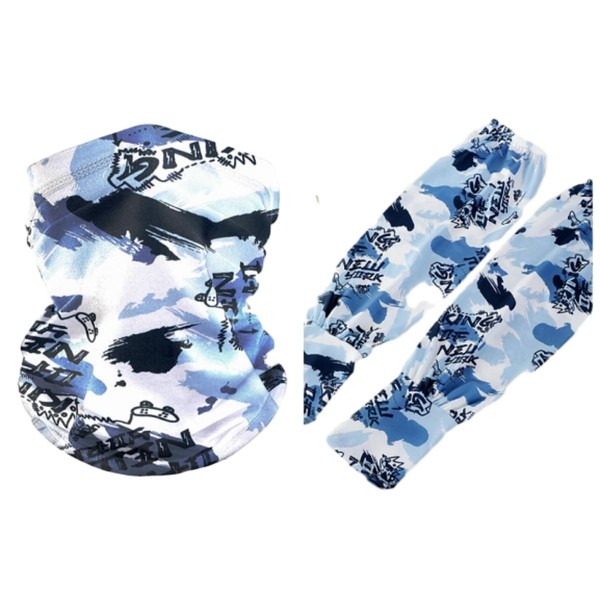 YAYUPLUS Men's Arm Cover, Face Cover Set, Cooling Sensation, UV