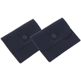 PATIKIL 4x3 Velvet Jewelry Pouches, 2 Pack Velvet Pouches Snap Button Jewelry Storage Bags Present Pouch for Earrings Bracelets Necklaces Rings Watch, Dark Blue