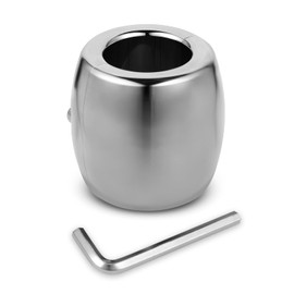 Male Ball Stretcher Heavy Duty 304 Stainless Steel Ball Testicle Scrotum Pendant Ball (Inner Dia 34mm,Tall 60mm,29.6 Ounce)