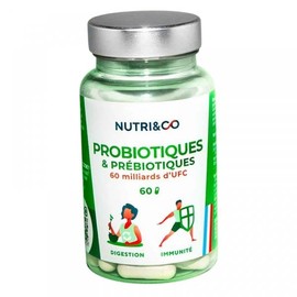 뉴트리앤코 프로바이오틱스 & 프리바이오틱스 60캡슐 Nutri&Co Probiotics & Prebiotics 60 Capsules