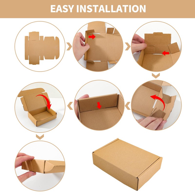 YKUKIZEE 30 Pack Small Corrugated Cardboard Shipping Boxes, 14x10x4 cm