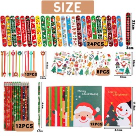 ZDQC 68-Piece Christmas Stationery, Christmas Party Bag Set, Christmas Stationery Set, Party Toy Set, Christmas Children's Party Gifts, Children's Birthday Party Bag Christmas