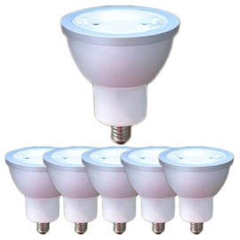 VIMLITE EZ10 LED Bulb, Daylight White, AC/DC12V, COB6W, JR50, LED Spotlight, 30°, Halogen Equivalent, 50W to 60W, Compatible with Enclosed Fixtures (Daylight White Equivalent(5000K), Silver Body 6W,
