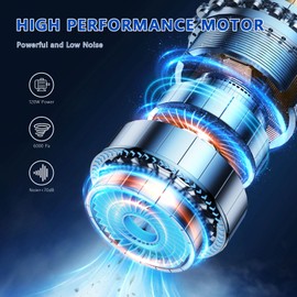 Primiza Handstaubsauger Akku Beutellos,Handstaubsauger stark, Mini Staubsauger Nass und Trocken, Kabellos Autostaubsauger für Auto, Haus(6000PA,120W,7.4V),Weiß