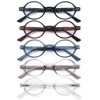 HEEYYOK 2.0 Round Reading Glasses For Women Men 5-Pack,Spring Hinge,Retro