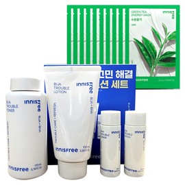 Innisfree Visa Trouble 2-piece set + 10 green tea masks / 이니스프리 비자 트러블 2종세트+그린티 마스크 10매
