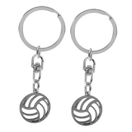 Beavorty 2pcs Stylish Volleyball Keychain Set Stainless Steel Hollow Pendant for Backpacks and Handbags Cute Volleyball Accessories for Sports Lovers