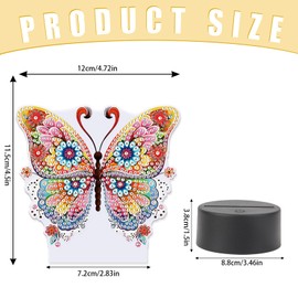SHEGZHUC Diamond Painting Bedside Lamp Touch Butterfly Colourful LED Table Lamp Night Light Socket USB LED Lamp Mosaic Diamond Painting Art Gift Ornaments Table Room Decoration