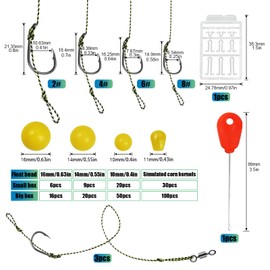 Carp Fishing Hair Rigs Baits Carp Rigs Kit Fishing Equipment Accessories (#8-70pcs)