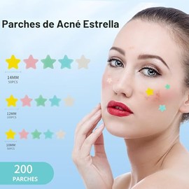 QUSTERE Parches para espinillas para la cara, parches hidrocoloides para el acné, lindas cubiertas de espinillas con forma de estrella, pegatinas colo