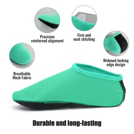 FANWINKJ Water Socks,Yoga Socks, Anti-Slip Breathable and Stylish Water Socks for Beach, Sports, Surf, and Swim, Men and Women,Lake-Blue-L