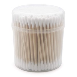 Wooden Cotton Swabs Dual Tip (600 Count Per Pack) - Biodegradable Cotton Buds, Dual Cotton Tipped Eco Friendly, Made with 100% Wood Great for Makeup, Ears, Cleaning (10 Pack)