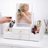 Polpcygne Makeup Organizer with Square Mirror, Vanity Organizer with Drawers
