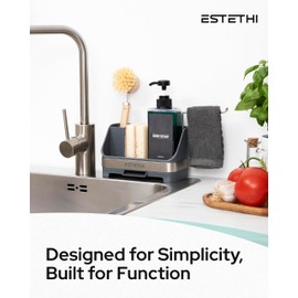 Estethi Sink Organiser, Sink Organiser, Sponge Holder, Organiser Kitchen, Sink Storage, Kitchen Utensils, Kitchen Utensil Holder