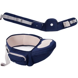 Baby Hip Seat Extra 50 mm Soft Padding 2 x Pockets Hip Carrier 65-140 cm Advantages 4 Positions Side Carrier (S M L XL) Ergonomic Waist Stool (Dark Blue)