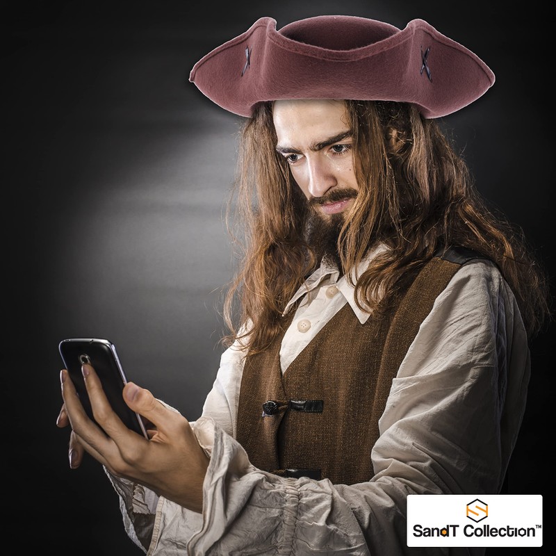 SandT Collection Brown Pirate Hat for Adults Men and Women