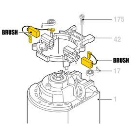 GEARLINTON Carbon Brushes 1617014135 for Bosch Hammer GBH 7 DE/GBH 7-45 DE/GBH 7-46 DE S20G A69 Brush Replacement Set - 4 Pack
