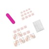 24Pcs White French Tip Press on Toenails Short Square Fake