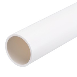 sourcing map 1 1/4 Inch PVC Rigid Tube Round Pipe Tubing Hardware Tubing 28.6mm ID 32mm OD 8" Length White High Impact for Water Pipe, Crafts