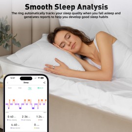 SARUNN ER SARUNN ER Smart Ring with Sleep Monitoring, Step Counting, Heart Rate, Blood Oxygen, Blood Pressure for iPhone and Android, No Subscription Fee, IP68 Waterproof Health Tracker (Rose Gold, 7)