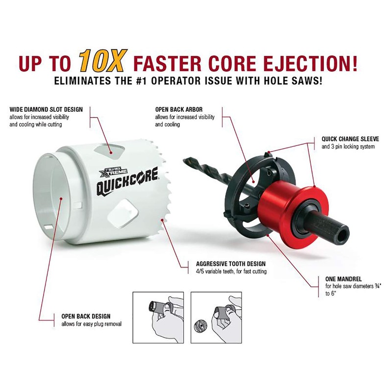 Disston QUICKCORE 13 pc Set - 3/4", 7/8", 1 1/8",