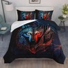 AILONEN Wolf Head Printed Comforter Set Twin Size,Evening Lightning Wolf