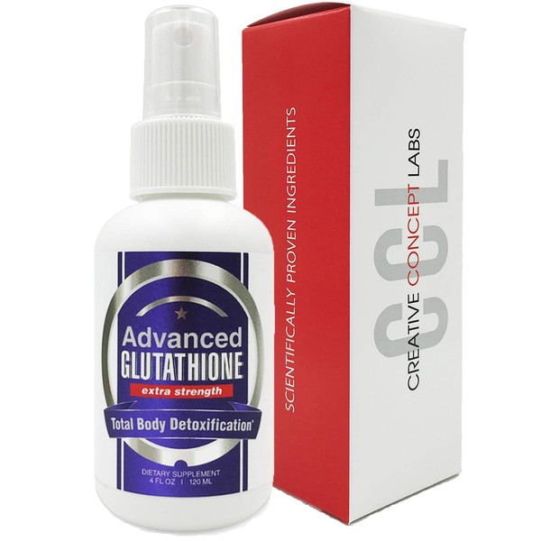 CCL SUPPLEMENTS Advanced Glutathione Spray Supplement, Reduced Glutathione Liquid Antioxidant GSH with Ashwaganda, L-Carnitine & L-Glutamine (4 oz - 120 Servings)