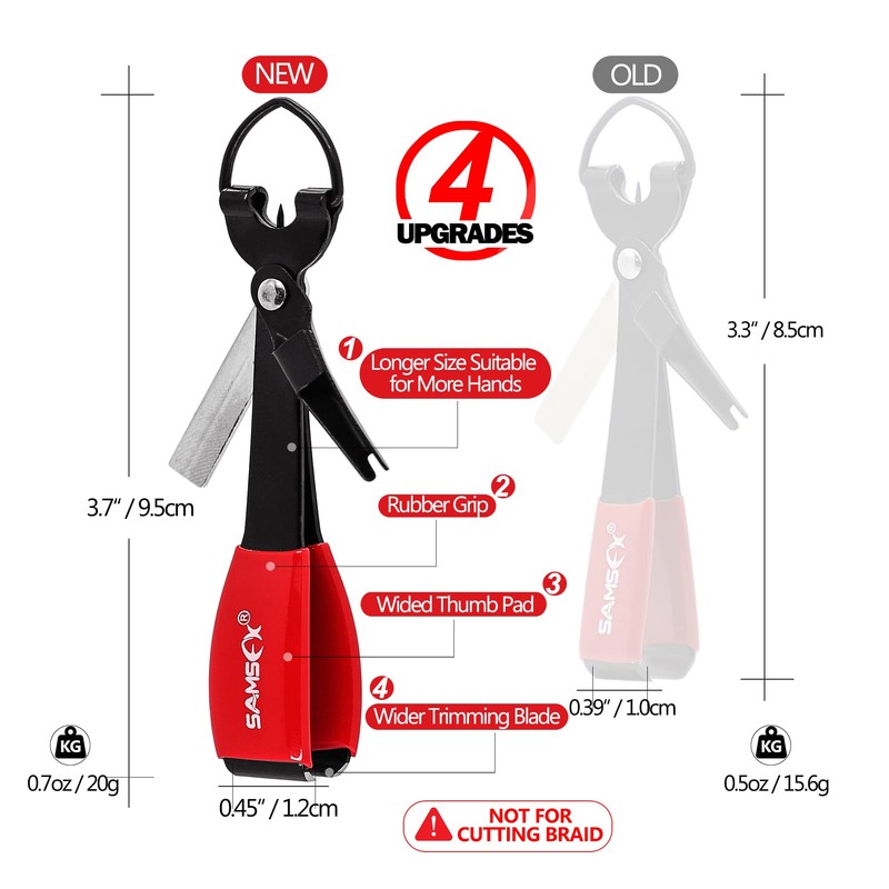 SAMSFX Aluminum Saltwater Fishing Pliers Locking with Quick Nail Knot