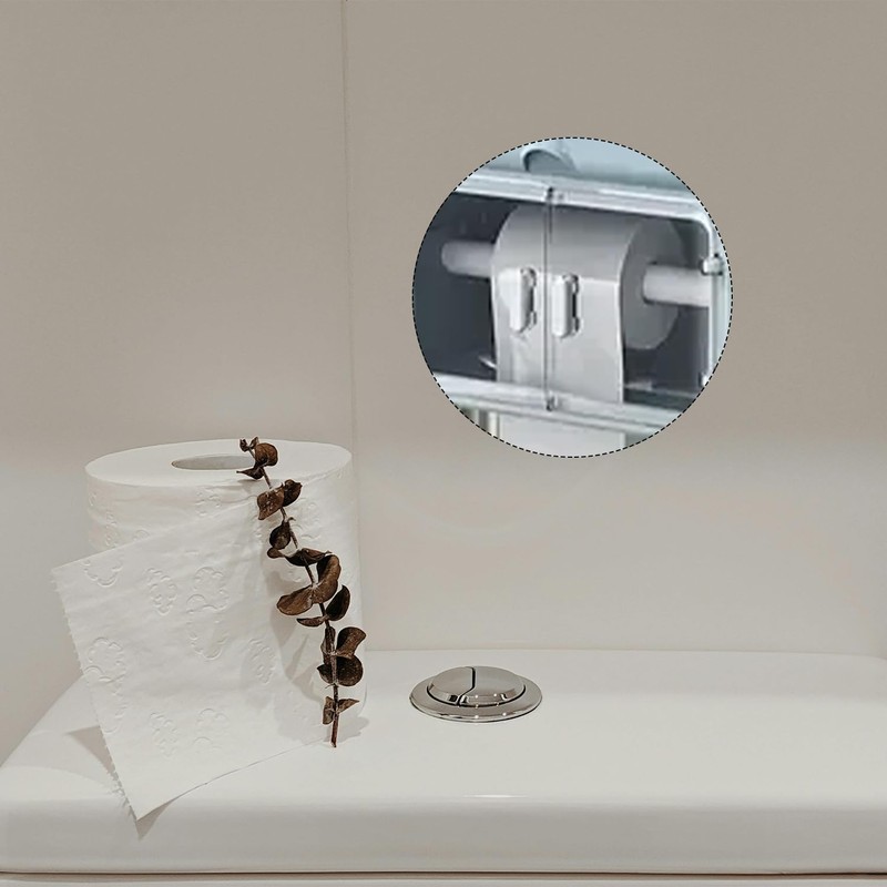 Rumyve2pcs Plastic Toilet Roll,Bathroom Toilet Replacement Roll Spring,Toilet Roll Holder