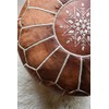 Premium Moroccan Leather Pouf - Handmade - Delivered Stuffed -