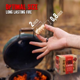DIMTORI 100 pcs Fire Starter - Natural Fire Starters for Campfires, Fire Pit, Pizza Oven, Fireplace, Smoker, BBQ, Pellet Stove & Wood - Fire Starters for Grill, Charcoal Starter