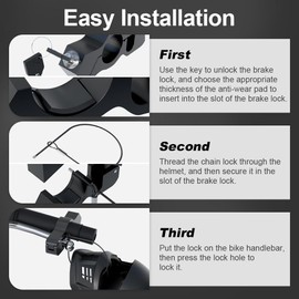 JAGASOL Motorcycle Lock & Helmet Lock Combo, Motorcycle Brake Lock Anti Theft Motorcycle Handlebar Lock for Mopeds, Motorbikes, ATVs, Dirt Bikes, Street Bikes