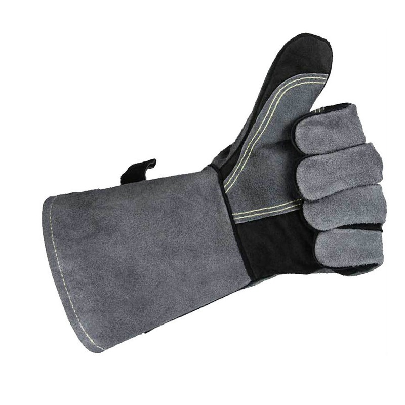1 Pair Forge Welding Gloves High Temperature Resistant Cowhide BBQ