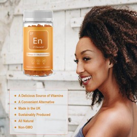 Omega 3 + MultiVitamin Gummies | Natural Orange Chewable Gummy Supplement for Adults & Children | One Months Supply - 30 Gummies | Gluten & Palm Oil Free Gummies | Made in The UK