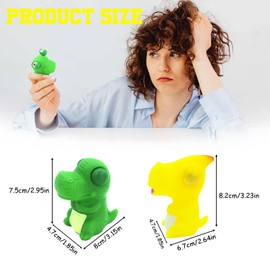 2Pcs Popping Out it Eyes Squishy Squeeze Toy,Funny Dinosaur Pinch Toy Stress Relief Toys,Squeeze Animals Toy Novelty Fidget Hand Toys for Christmas Stocking Fillers Kids Adults Autistic Birthday Gift