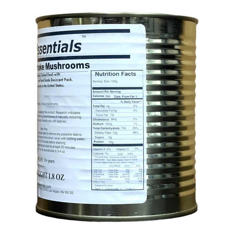 1 Can of Future Essentials Canned Dehydrated Sliced Shiitake Mushrooms