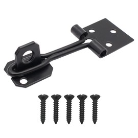 EAI Wire Pattern Hasp & Staple | 4 inch / 100mm | Anti Rust and Corrosion | Matt Black