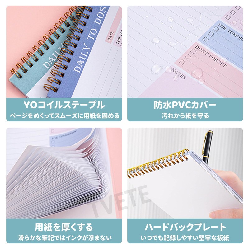 TVETE Task Management Notebook, Todo Notebook, Time Management Notebook, Notepad,
