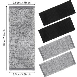 4 Pairs of Arm Protectors for Thin Skin and Bruising Cutting and Burning Heat Resistant Arm Protection Protective Forearm Sleeves for Women Men Cooking Gardening (Black, Grey)